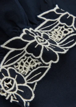 Cristina floral-embroidered linen-blend mini dress