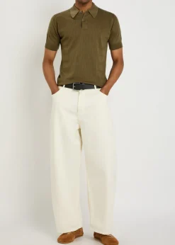 Croall ribbed merino wool polo shirt