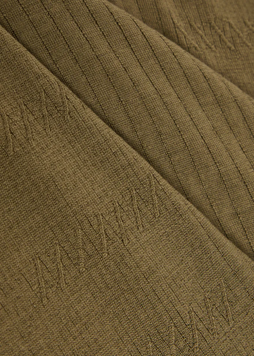 Croall ribbed merino wool polo shirt