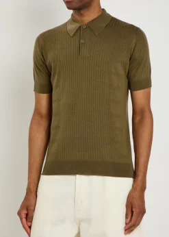 Croall ribbed merino wool polo shirt