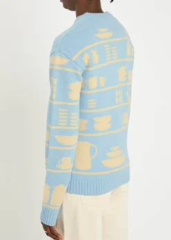 Crockery-intarsia wool jumper
