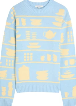 Crockery-intarsia wool jumper