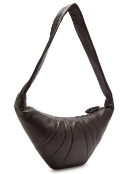 Croissant medium grained leather shoulder bag