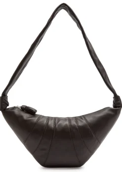 Croissant medium grained leather shoulder bag