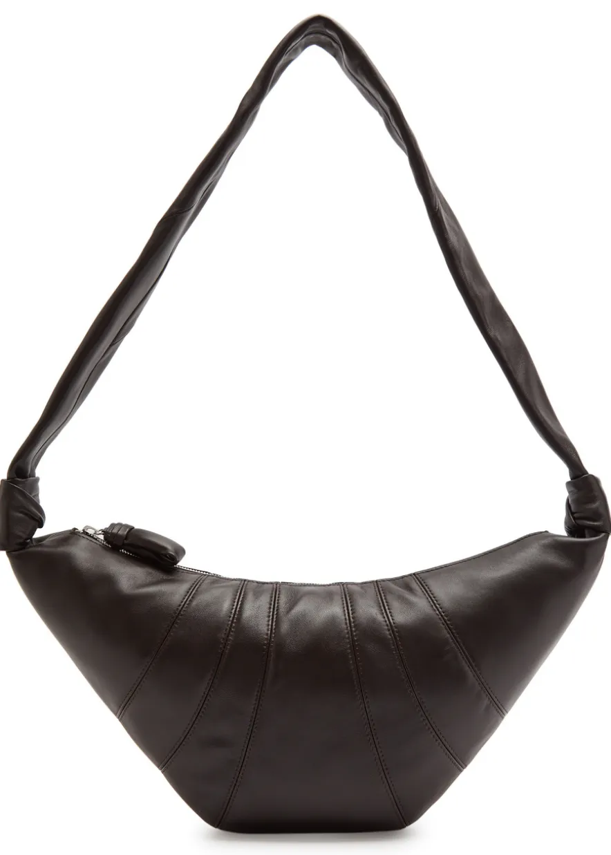 Croissant medium grained leather shoulder bag