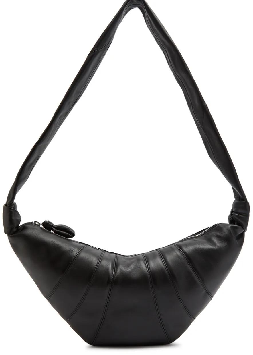 Croissant medium grained leather shoulder bag