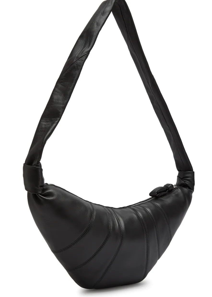 Croissant medium grained leather shoulder bag