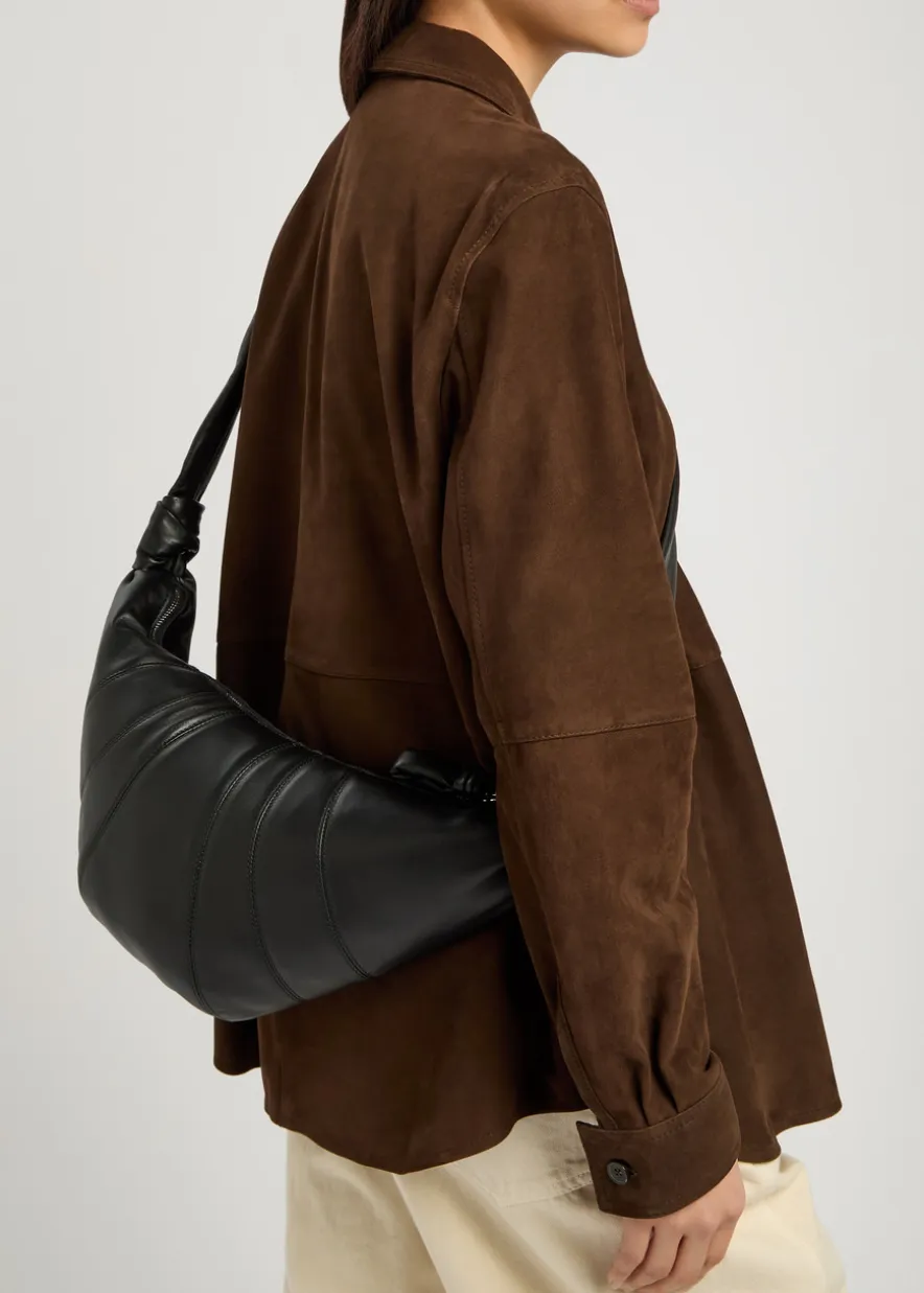 Croissant medium grained leather shoulder bag