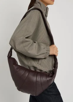 Croissant medium grained leather shoulder bag
