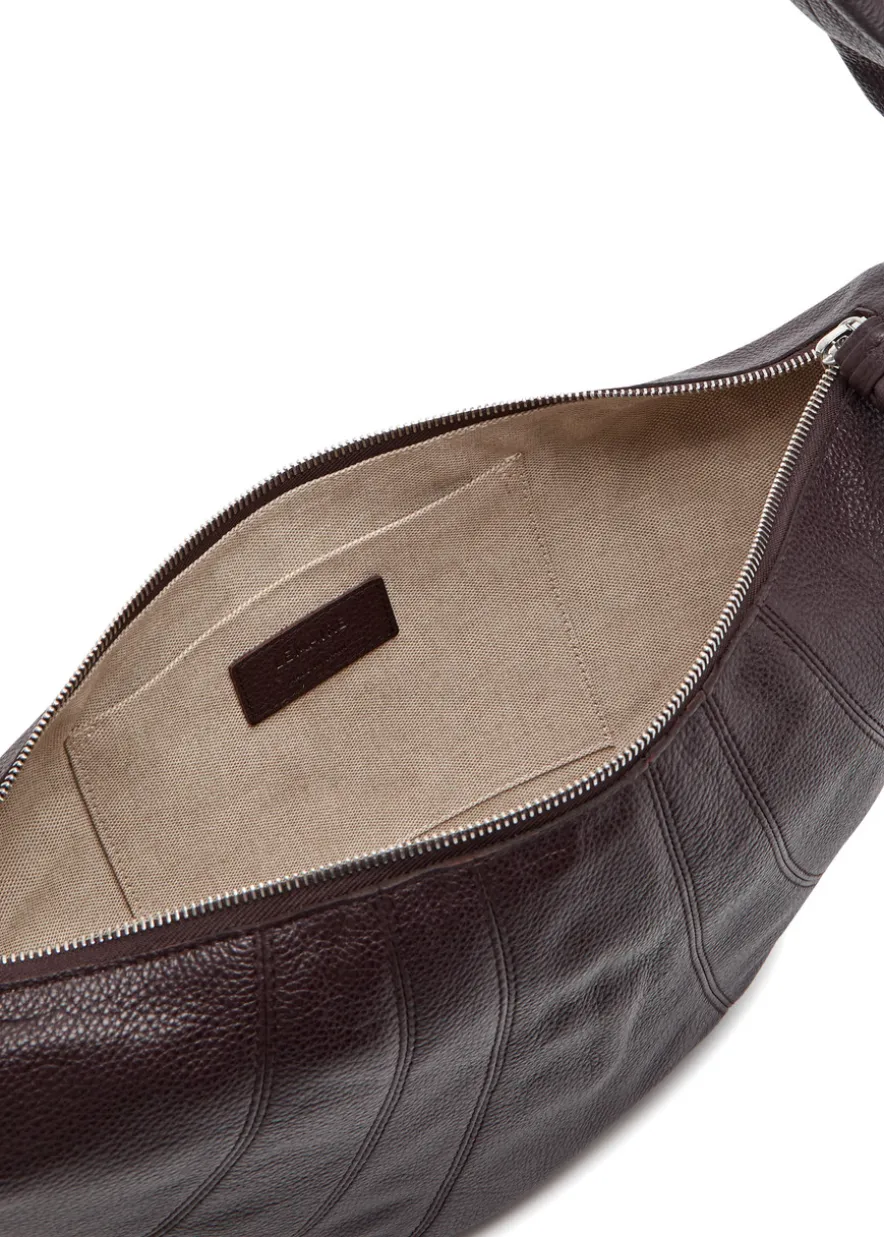 Croissant medium grained leather shoulder bag