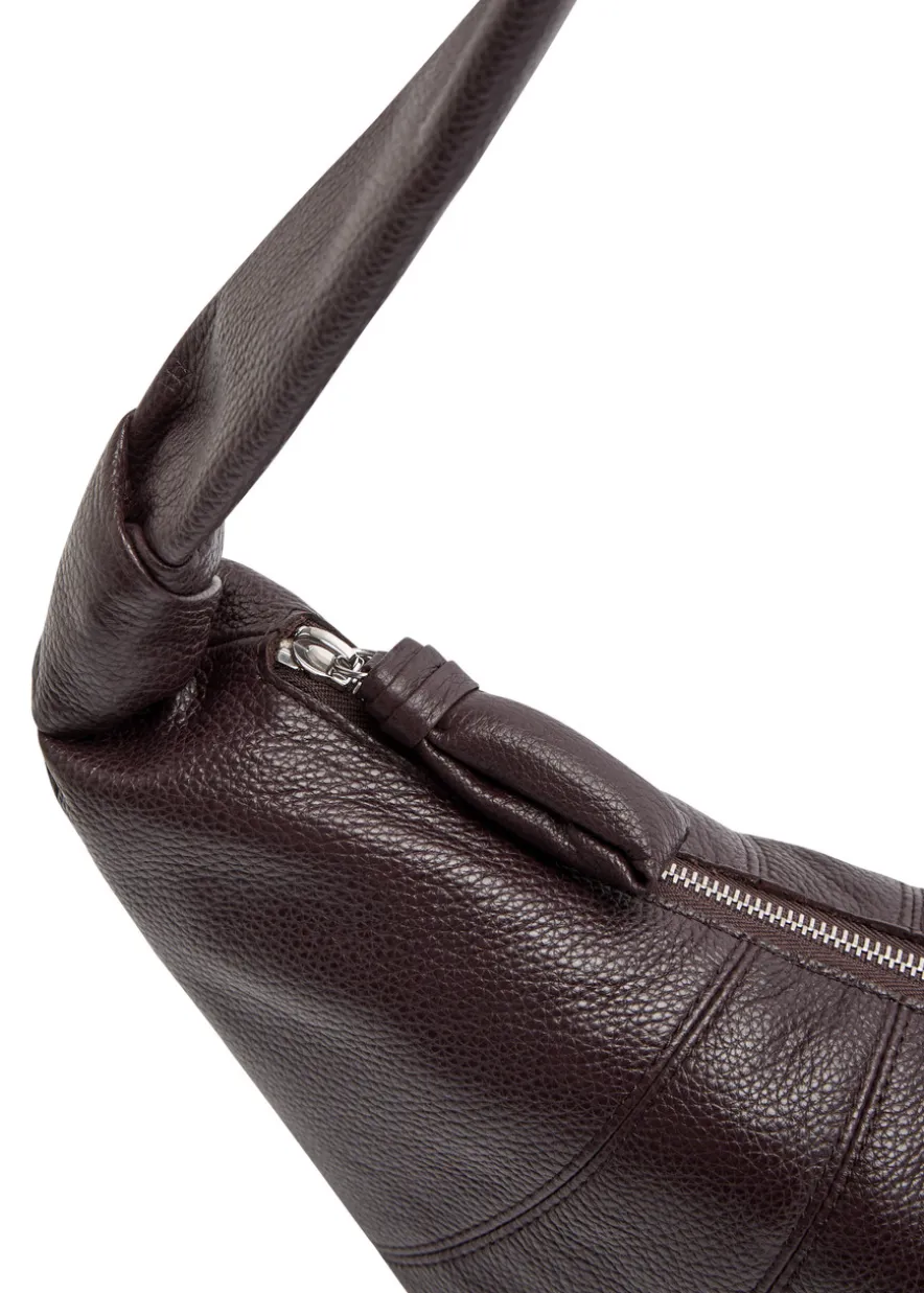 Croissant medium grained leather shoulder bag
