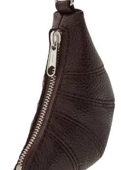 Croissant mini grained leather bag charm