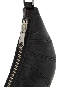 Croissant mini leather bag charm