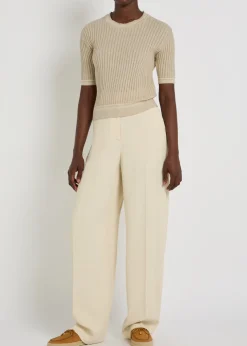 Cropped cotton-knit T-shirt