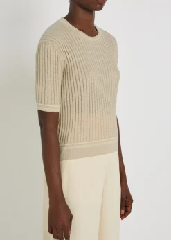 Cropped cotton-knit T-shirt