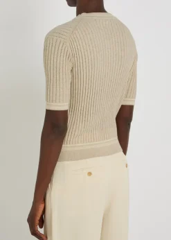 Cropped cotton-knit T-shirt