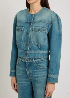 Cropped denim jacket