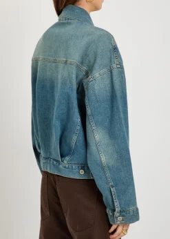 Cropped denim trucker jacket