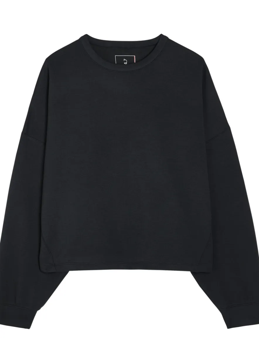 Cropped jersey sweatshirt