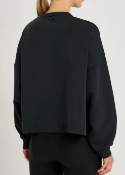 Cropped jersey sweatshirt