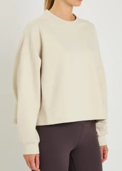 Cropped jersey sweatshirt