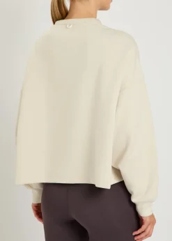 Cropped jersey sweatshirt