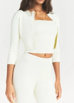 Cropped knit cardigan