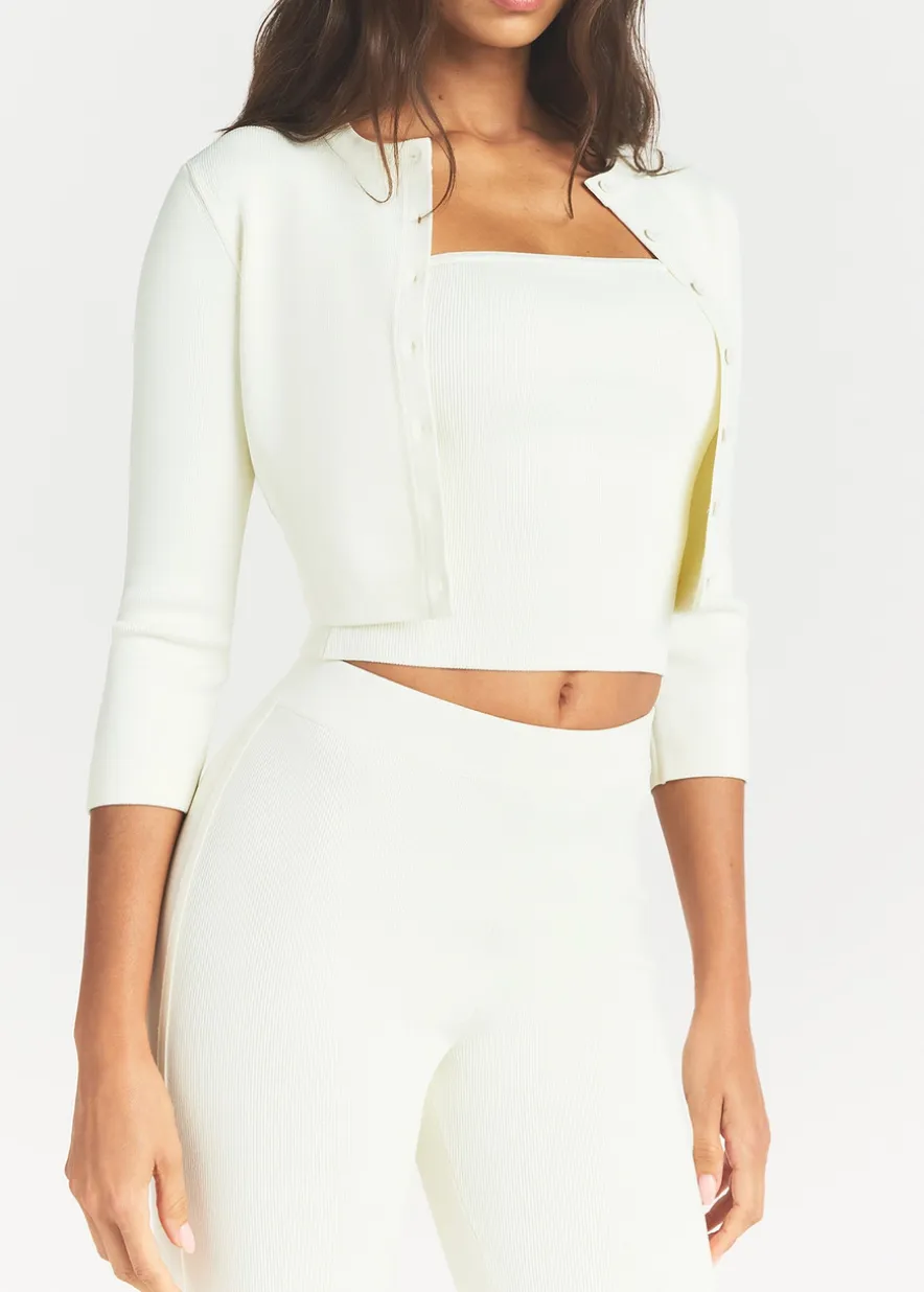 Cropped knit cardigan