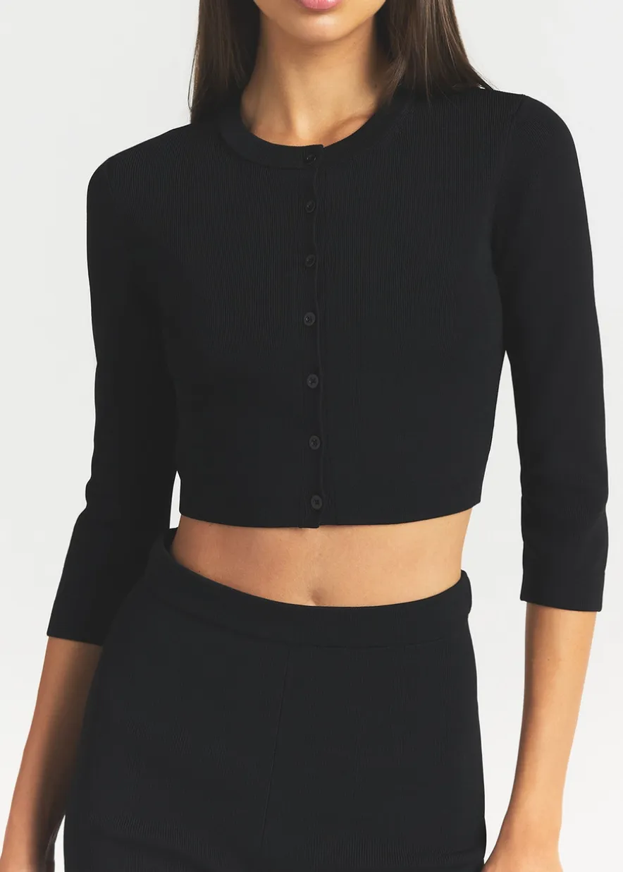 Cropped knit cardigan