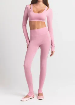 Cropped ribbed wool-blend top