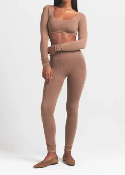 Cropped ribbed wool-blend top
