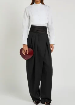 Cropped shirt cotton bodysuit