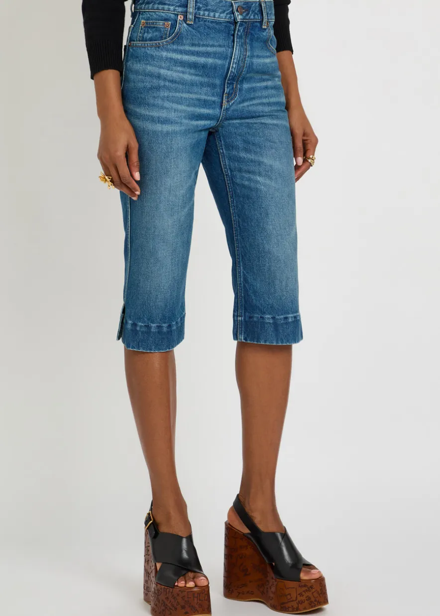 Cropped straight-leg jeans
