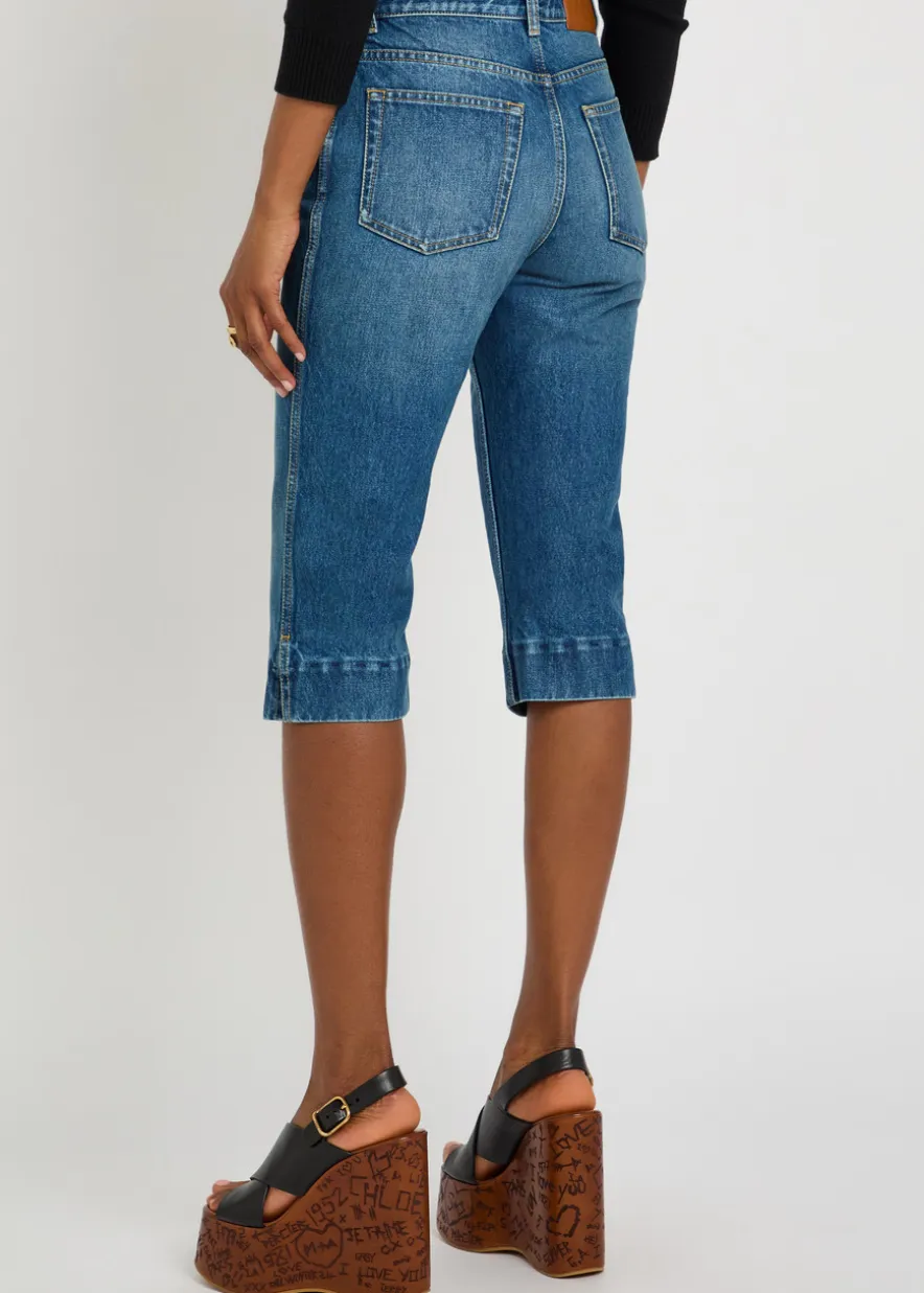 Cropped straight-leg jeans