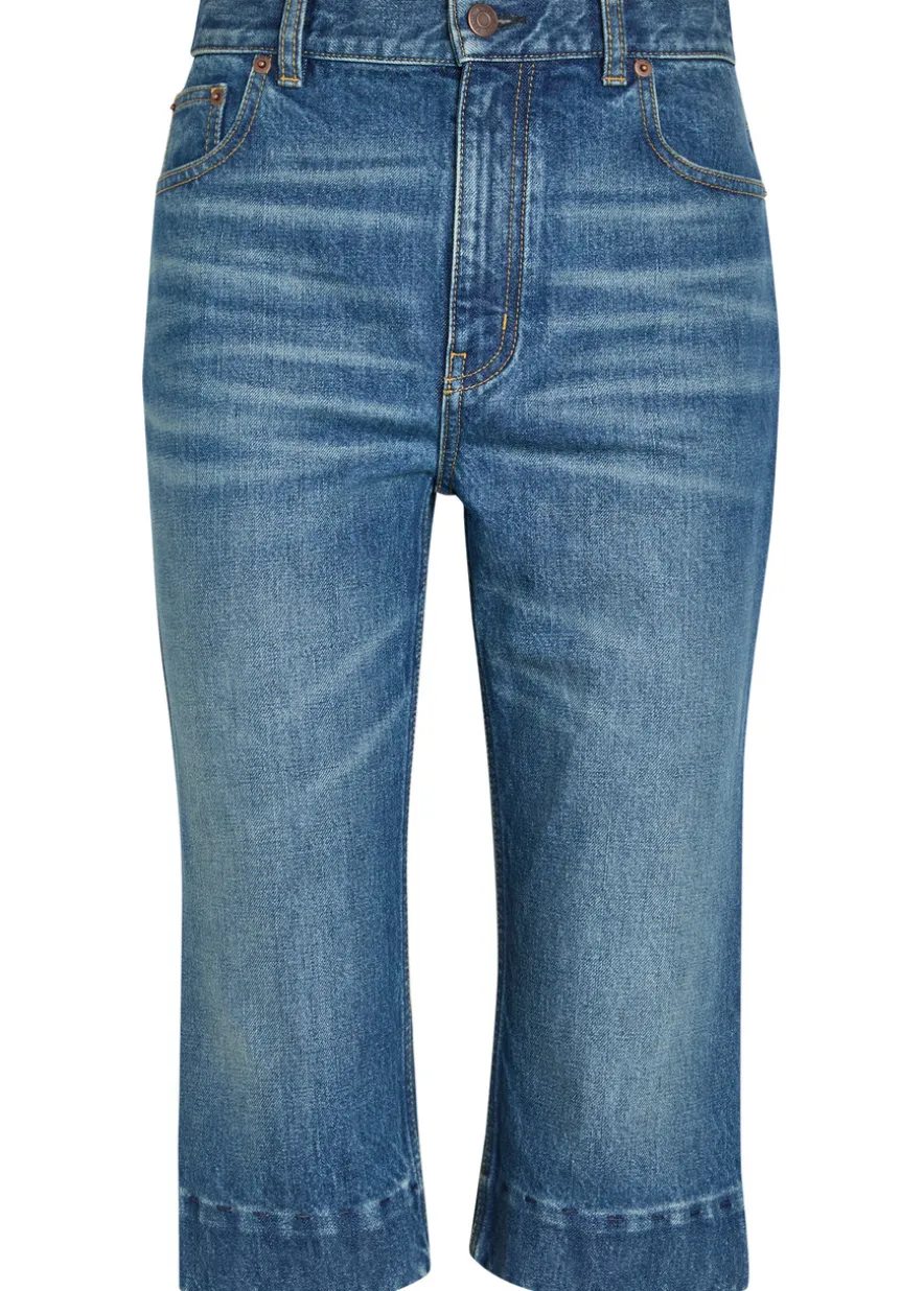 Cropped straight-leg jeans