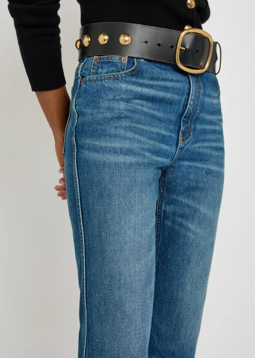 Cropped straight-leg jeans