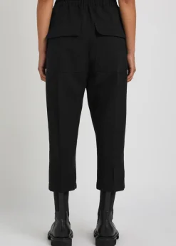 Cropped tapered-leg wool trousers