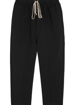 Cropped tapered-leg wool trousers