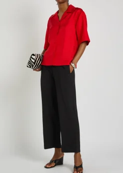Cropped wide-leg trousers