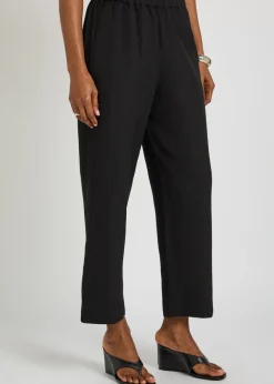 Cropped wide-leg trousers