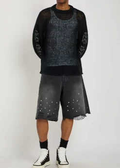 Cross open-knit jumper
