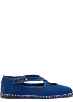 Cross-over grosgrain espadrille Mary Jane flats