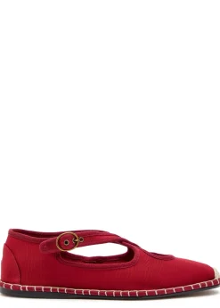 Cross-over grosgrain espadrille Mary Jane flats