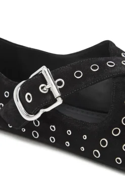 Cross-over suede flats