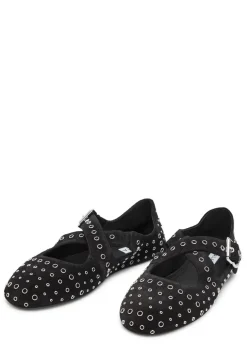 Cross-over suede flats