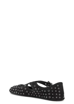 Cross-over suede flats