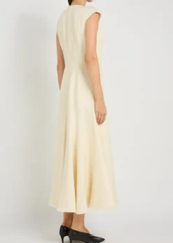 Crowther silk and wool-blend midi dress