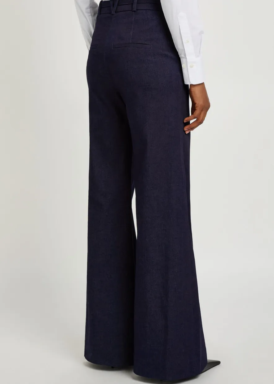 Crue wide-leg stretch-denim trousers