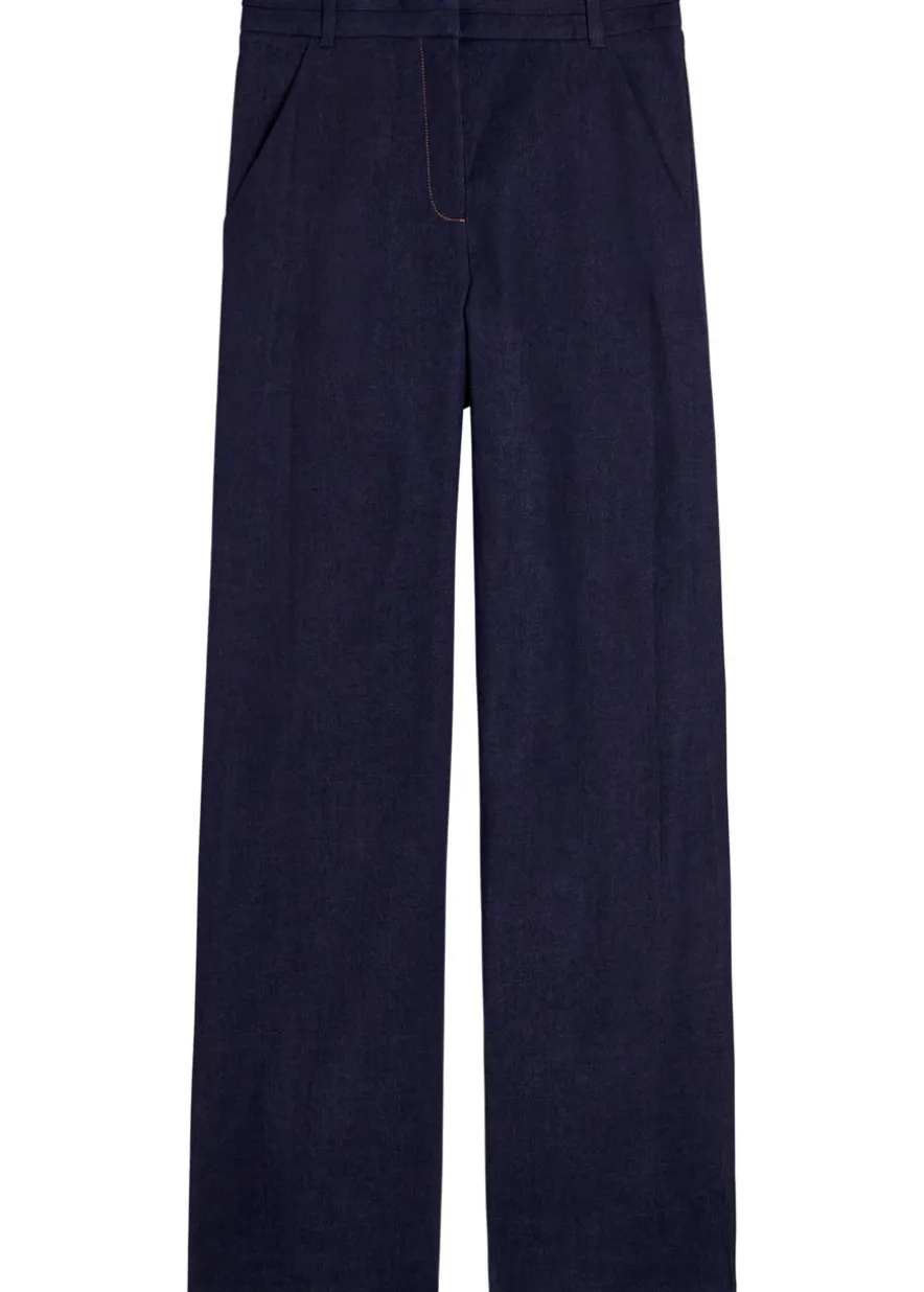 Crue wide-leg stretch-denim trousers