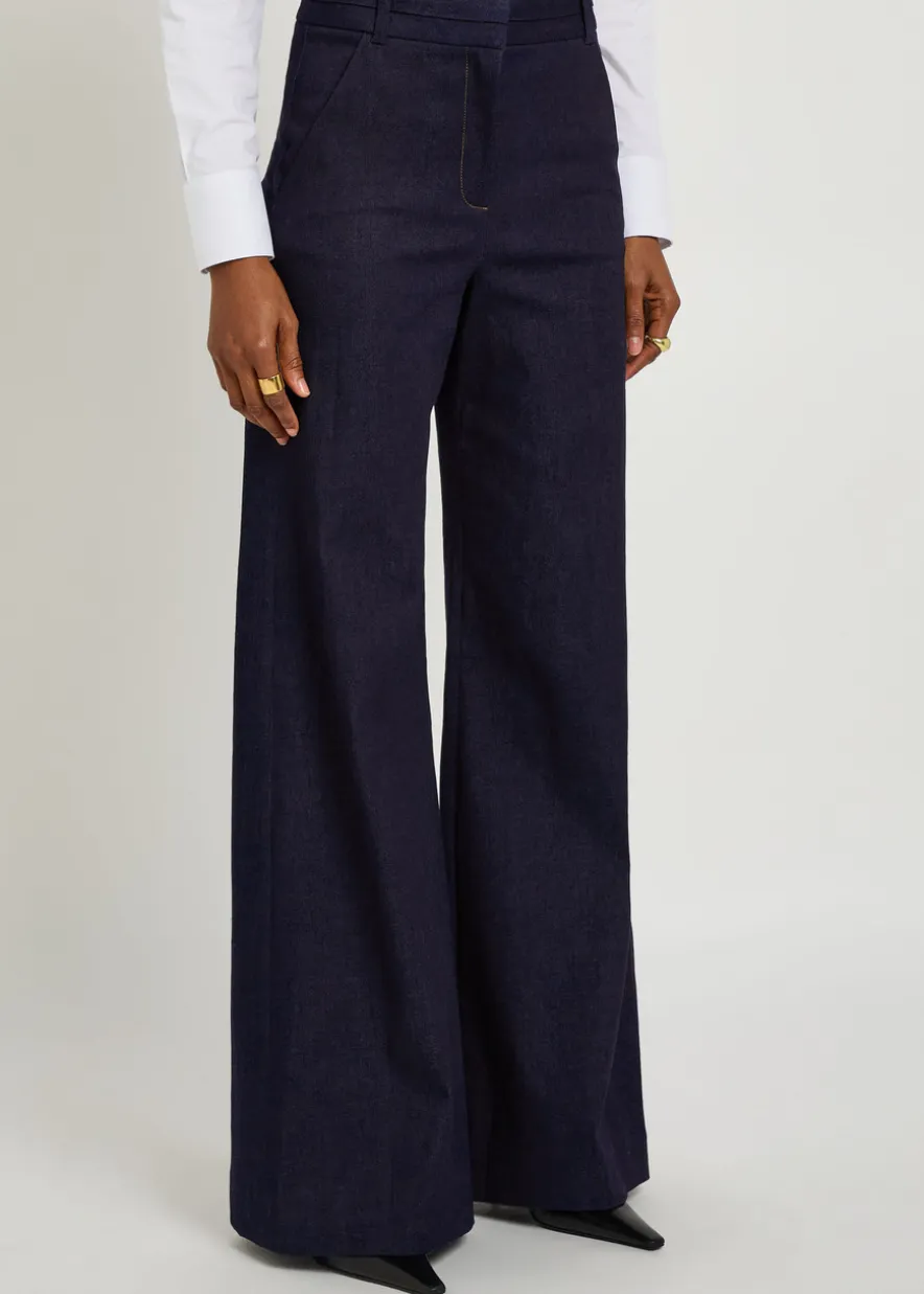 Crue wide-leg stretch-denim trousers